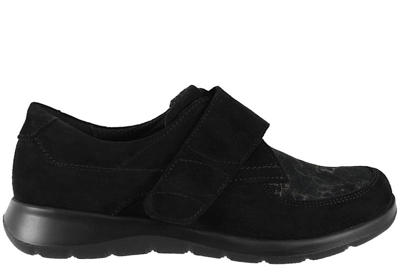 NEW FEET SKO I SORT PRÆGET RUSKIND