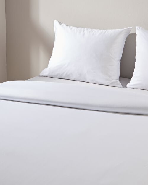 housse de couette satin 240x200/220 uni blanc