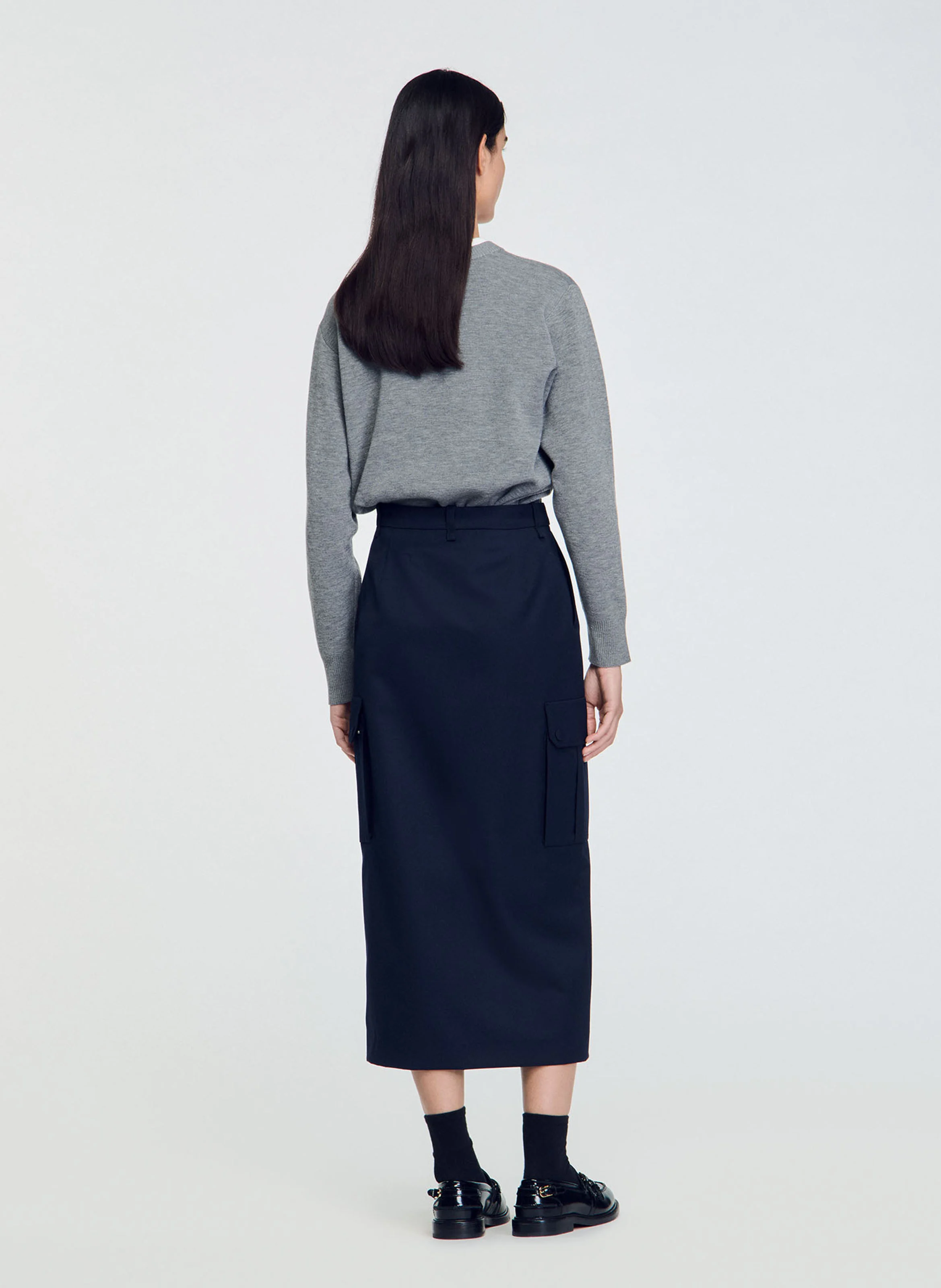 Jupe longue droite | Bleu
