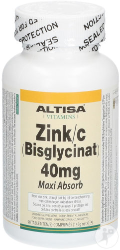 Altisa Maxi Absorb Zinc Bisglycinate 40mg Comprimés 90