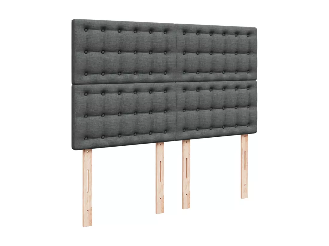 Sommier à lattes de lit avec matelas Gris foncé 140x190cm Tissu