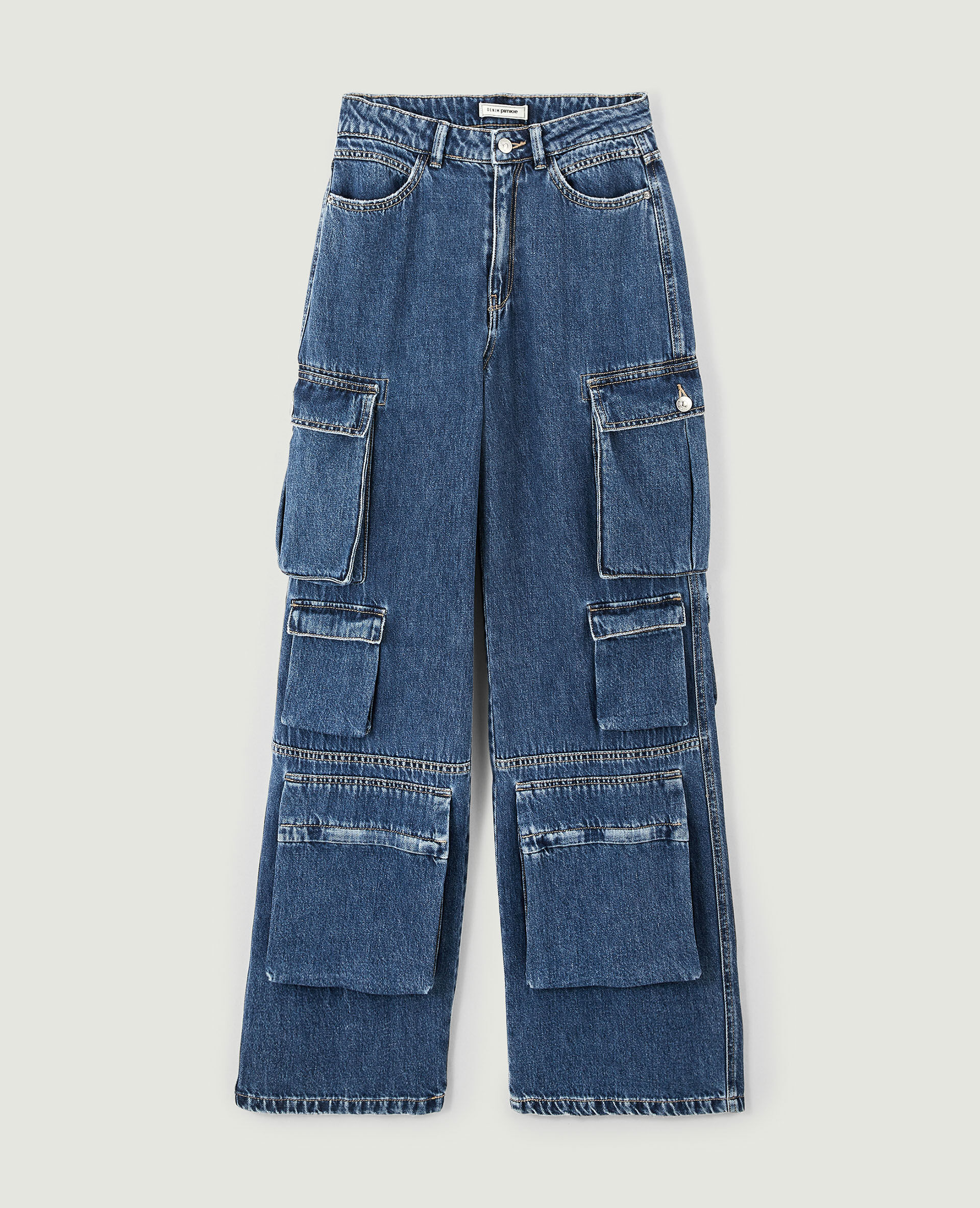 Jean cargo large multipoche - Bleu