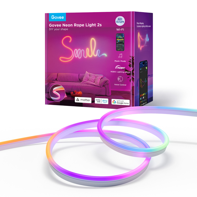 Govee LED-Leuchtstreifen Neon, 4 m, weiss