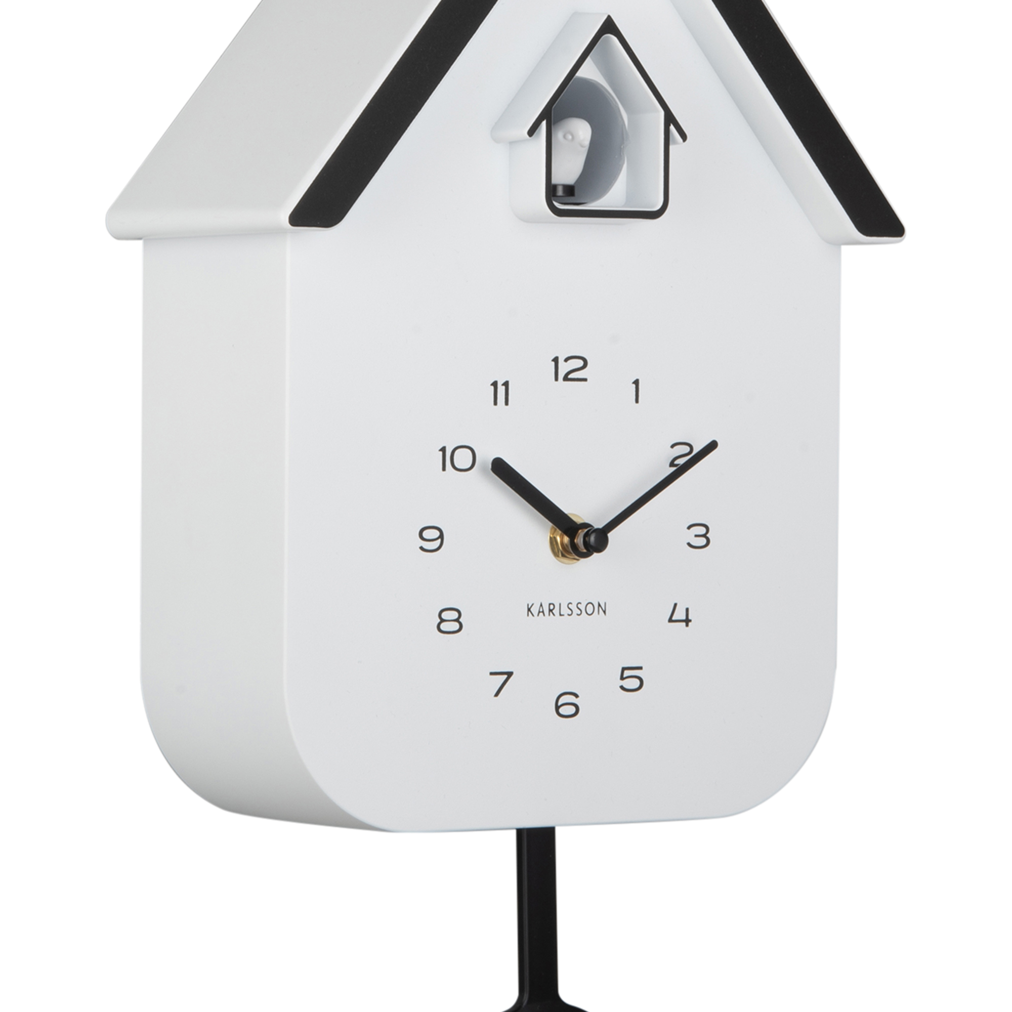 Wandklok Dupla Color Koekoek Wit Zwart