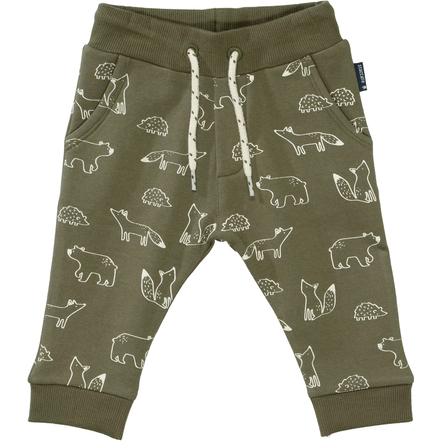 STACCATO Jogginghose olive gemustert