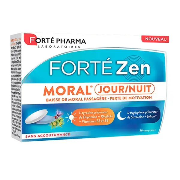 Forté Pharma Forté Zen Morale Dia Noite Açafrão Rhodiola 30 comprimidos