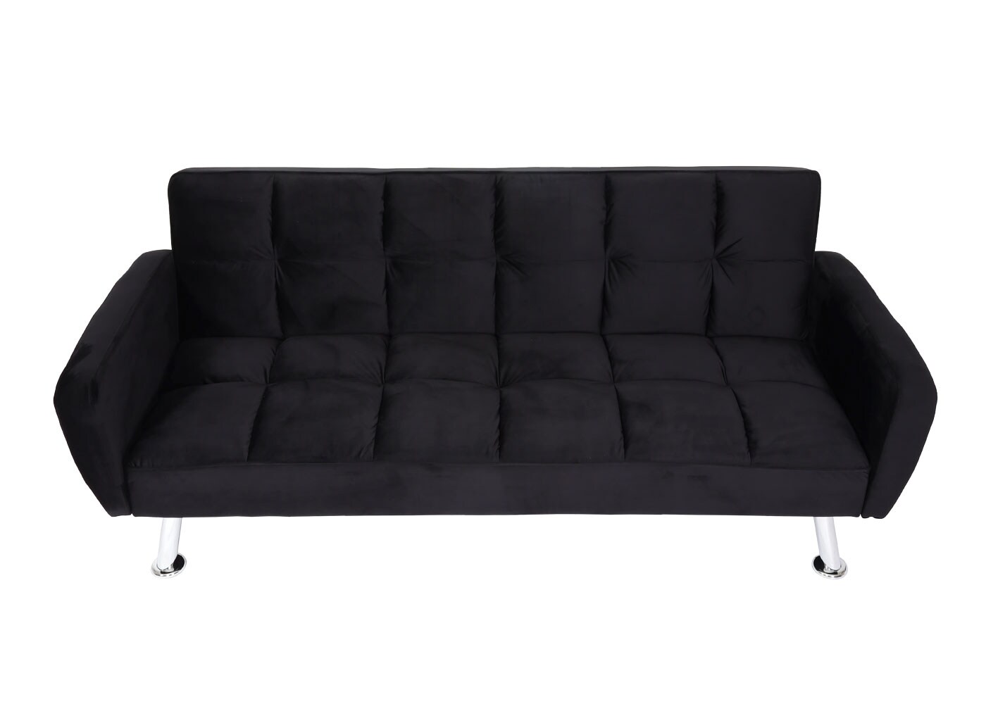 Sofa MCW-K19, Couch Schlafsofa Gästebett Bettsofa Klappsofa, Nosagfederung Schlaffunktion 203cm ~ Samt schwarz