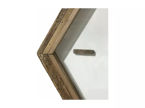 Horloge hexagonale H. 60 cm en bois de pin recyclé 2 niches - CHALET