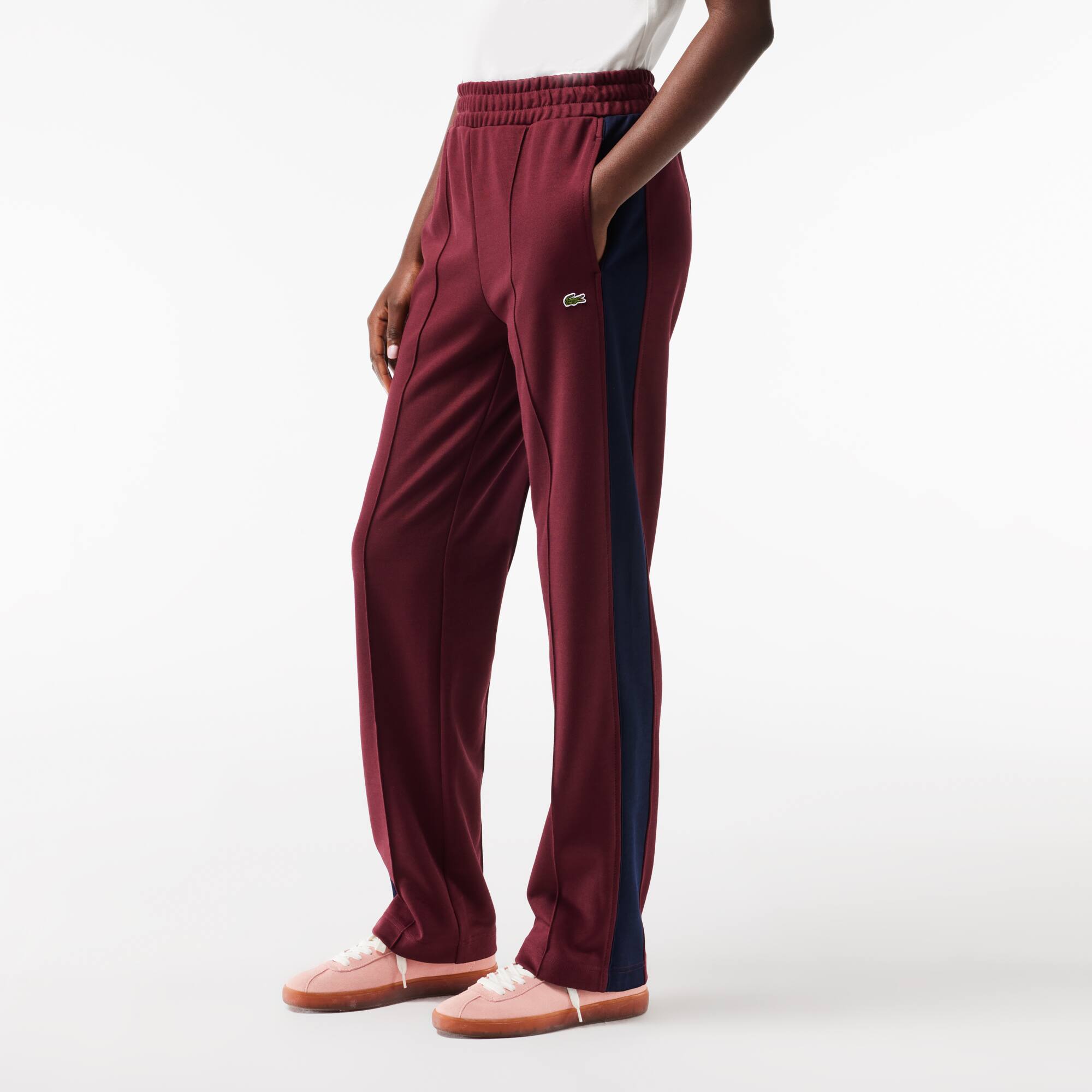 Paris Colourblock-Trainingshose aus Interlock-Baumwolle Traningshosen - Rot - Lacoste - Damen