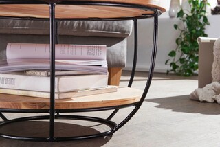 Couchtisch rund Ø 60 cm Akazie massiv