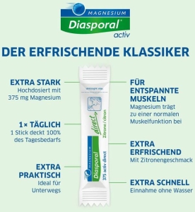 Diasporal Magnesium direct 60 Sticks Zitrone