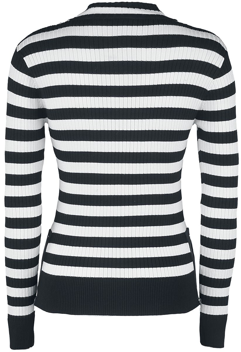 Pull Menace Rayé Blanc & Noir | Jawbreaker Pull tricoté