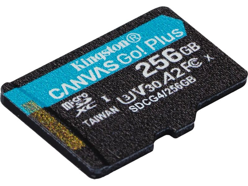 Kingston microSDXC-Karte Canvas Go! Plus 256 GB, ohne Adapt SD-Karte UHS-I U3, 200 MB/s / 160 MB/s, ‎Klasse 10