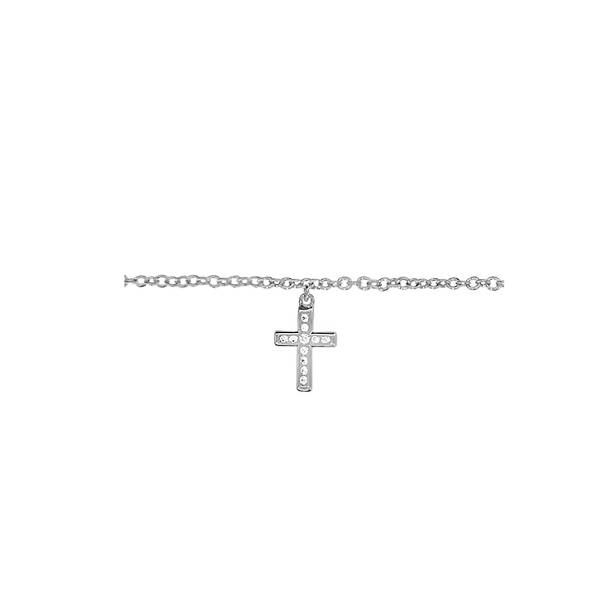 Chaîne de cheville Croix - Argent