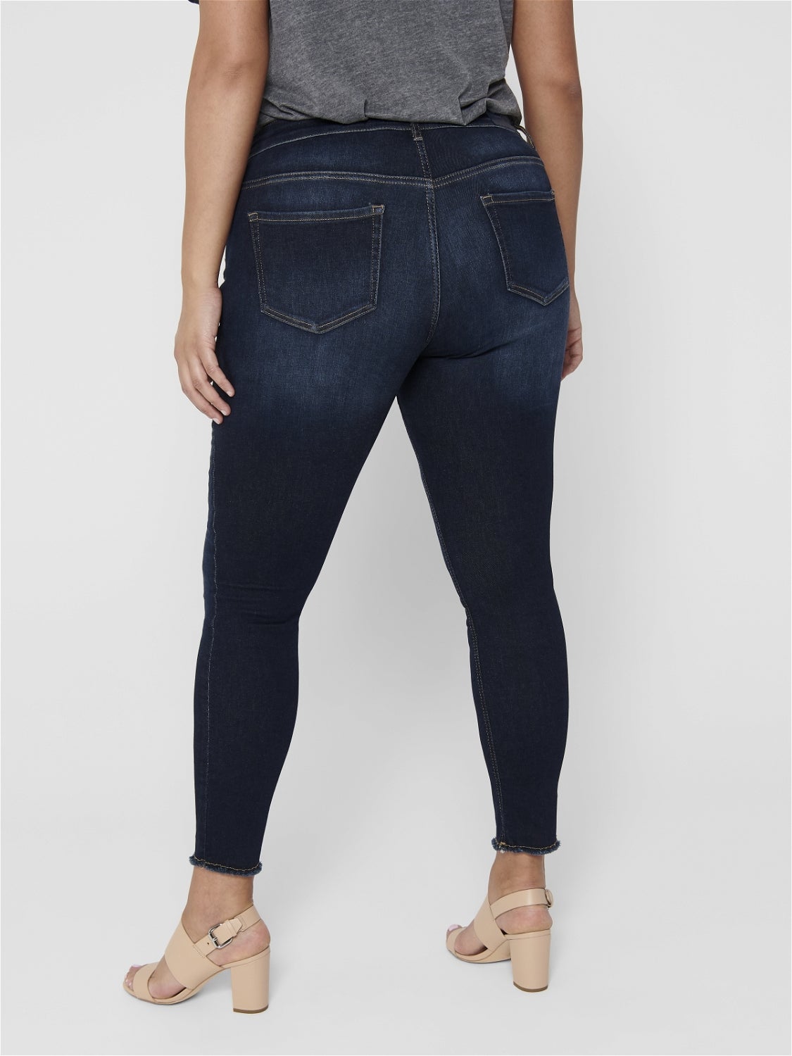 CARWILLY Mittlere Taille Skinny Fit Jeans Dark Blue Denim