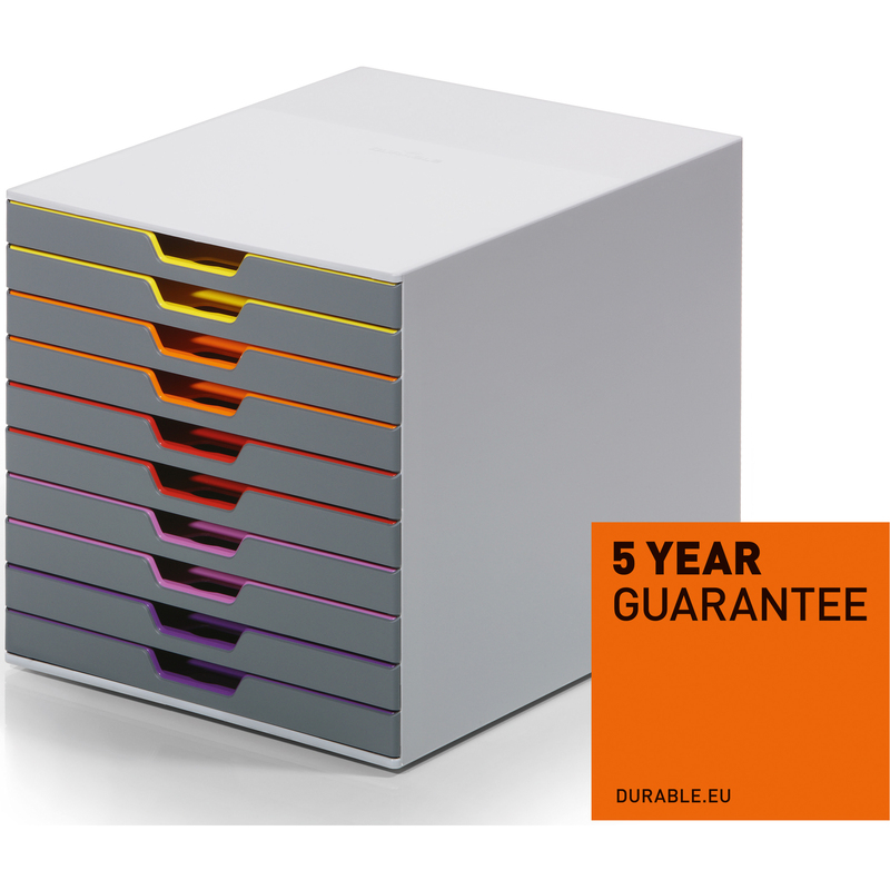 Durable Schubladenbox Varicolor 10, grau/mehrfarbig