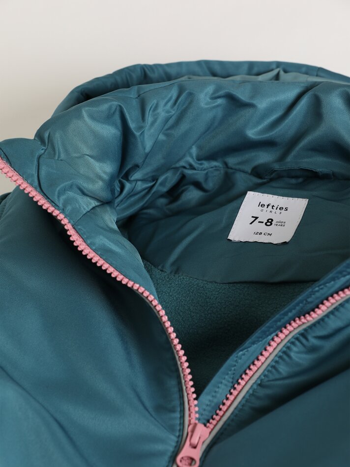 Casaco acolchoado com capuz - Verde escuro