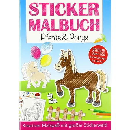 Media Verlag Stickermalbuch: Pferde & Ponys
