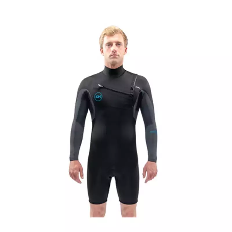 Combinaison shorty DAKINE Quantum Chest Zip L/S Shorty 2/2 Flatlock Black/Grey