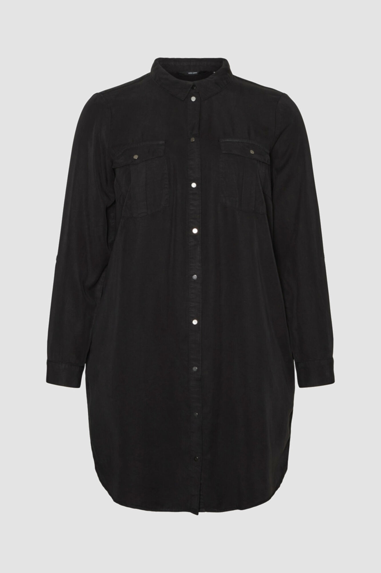 Vestido curto estilo cowboy plus size - Preto