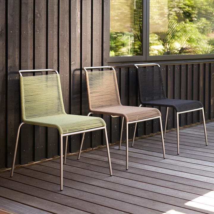 FDB Møbler - M20 Teglgård Stuhl Outdoor, Kordel hellgrau