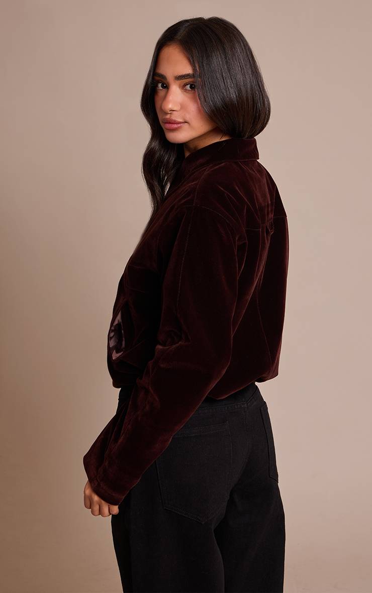 Chocolat Veste Bomber En Velours Petite