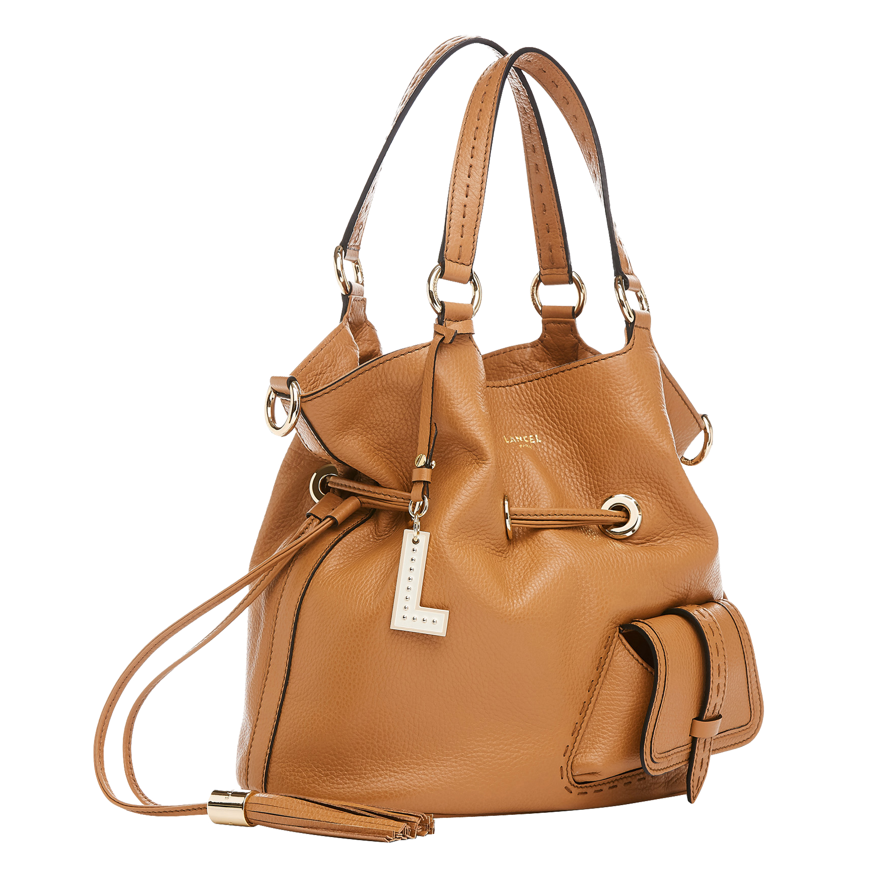 Sac seau en cuir grainé | Marron