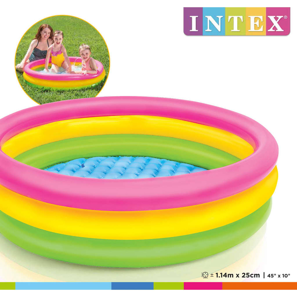 Piscine gonflable 3 anneaux sunset 114x25 cm