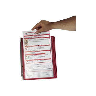 Durable Vario - Support mural métallique avec 5 pochettes A4 - rouge