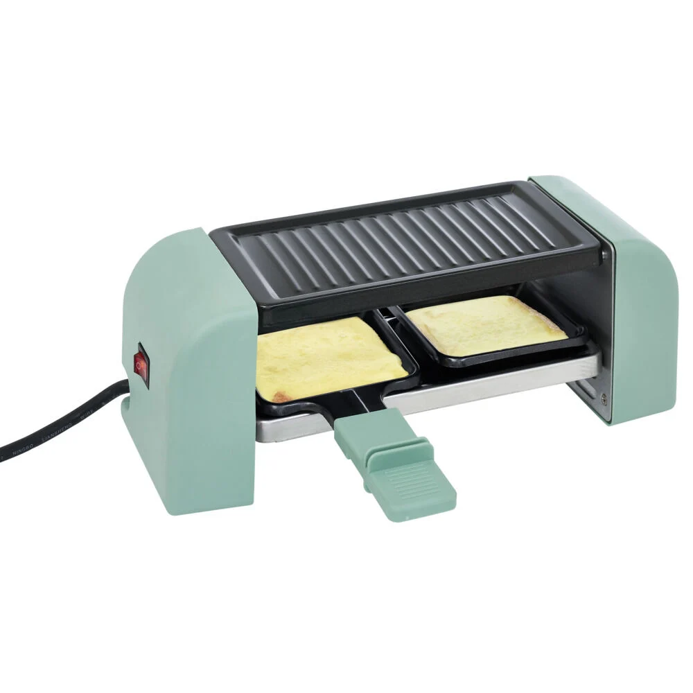 Machine à raclette Duo connectable verte 2 poêlons 450W