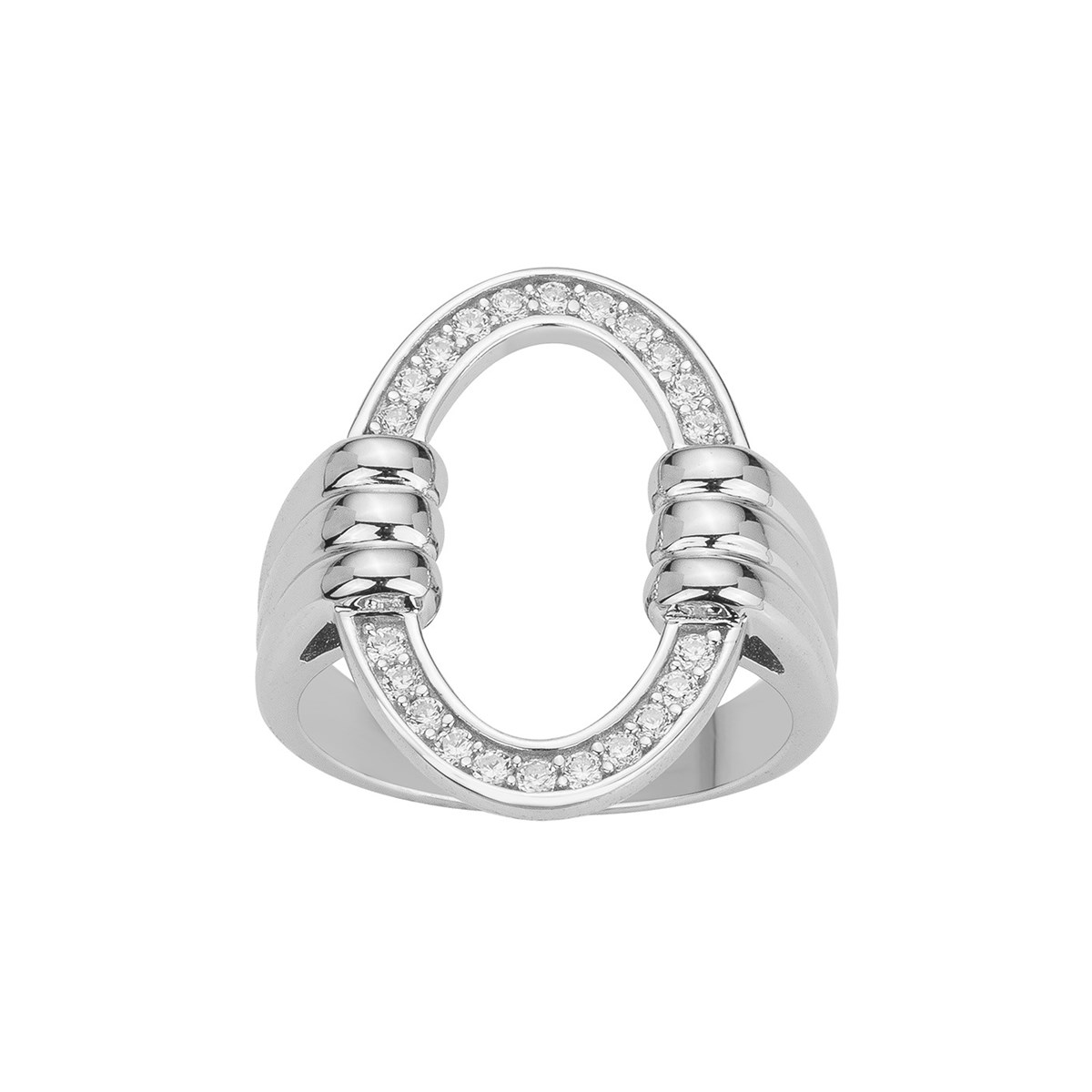 Bague en Argent avec oxyde de zirconium blanc
