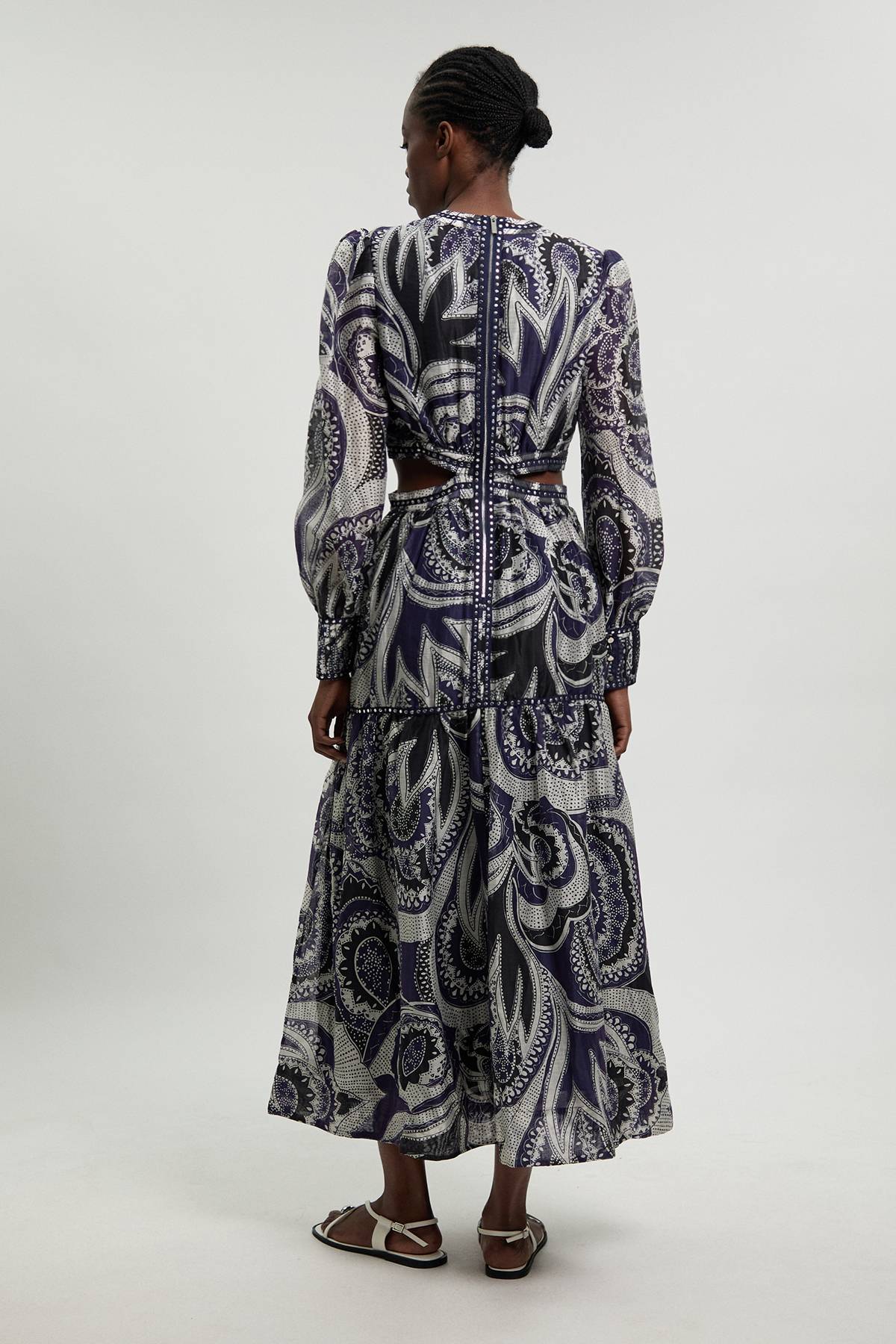 KarenMillen Robe Maxi Imprimé Floral Mono Avec Détails Cloutés Petite