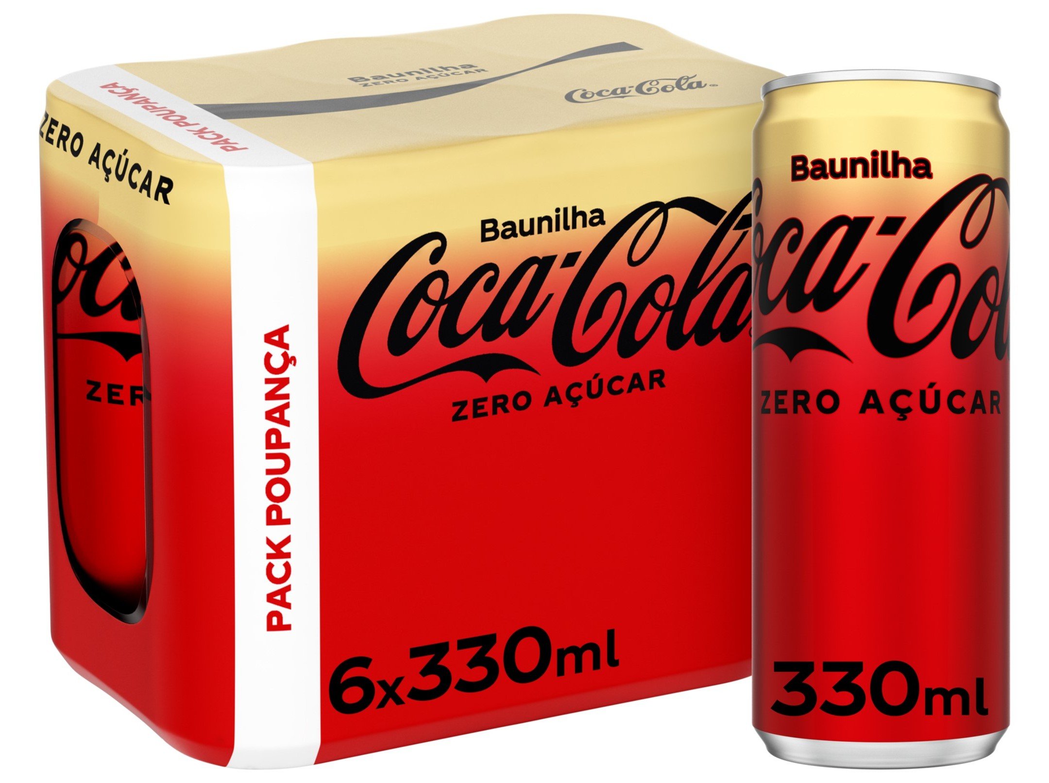 REFRIGERANTE COM GÁS COCA-COLA ZERO BAUNILHA 6X0.33L