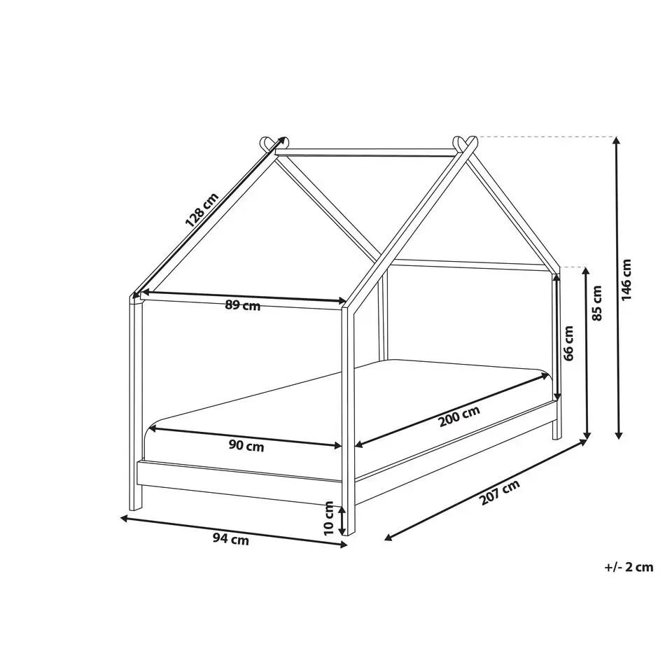ORLU - Kinderbed - Wit - 90 x 200 cm - Dennenhout