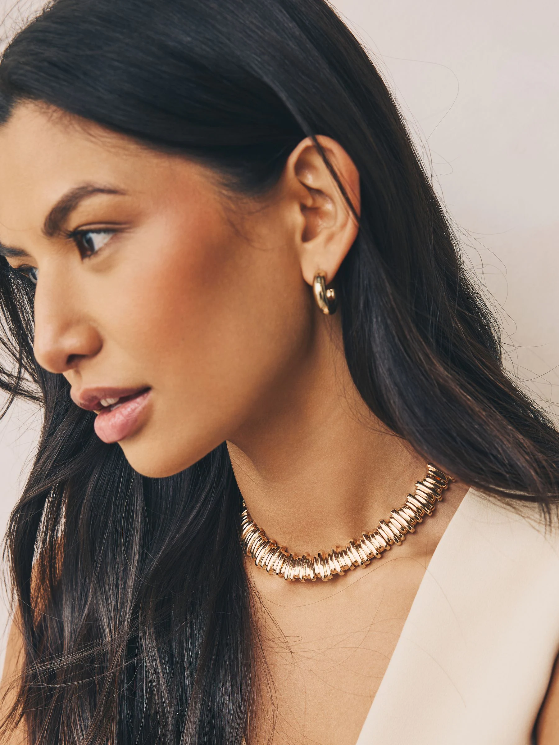 Goudkleurig - Ridged Collar Necklace