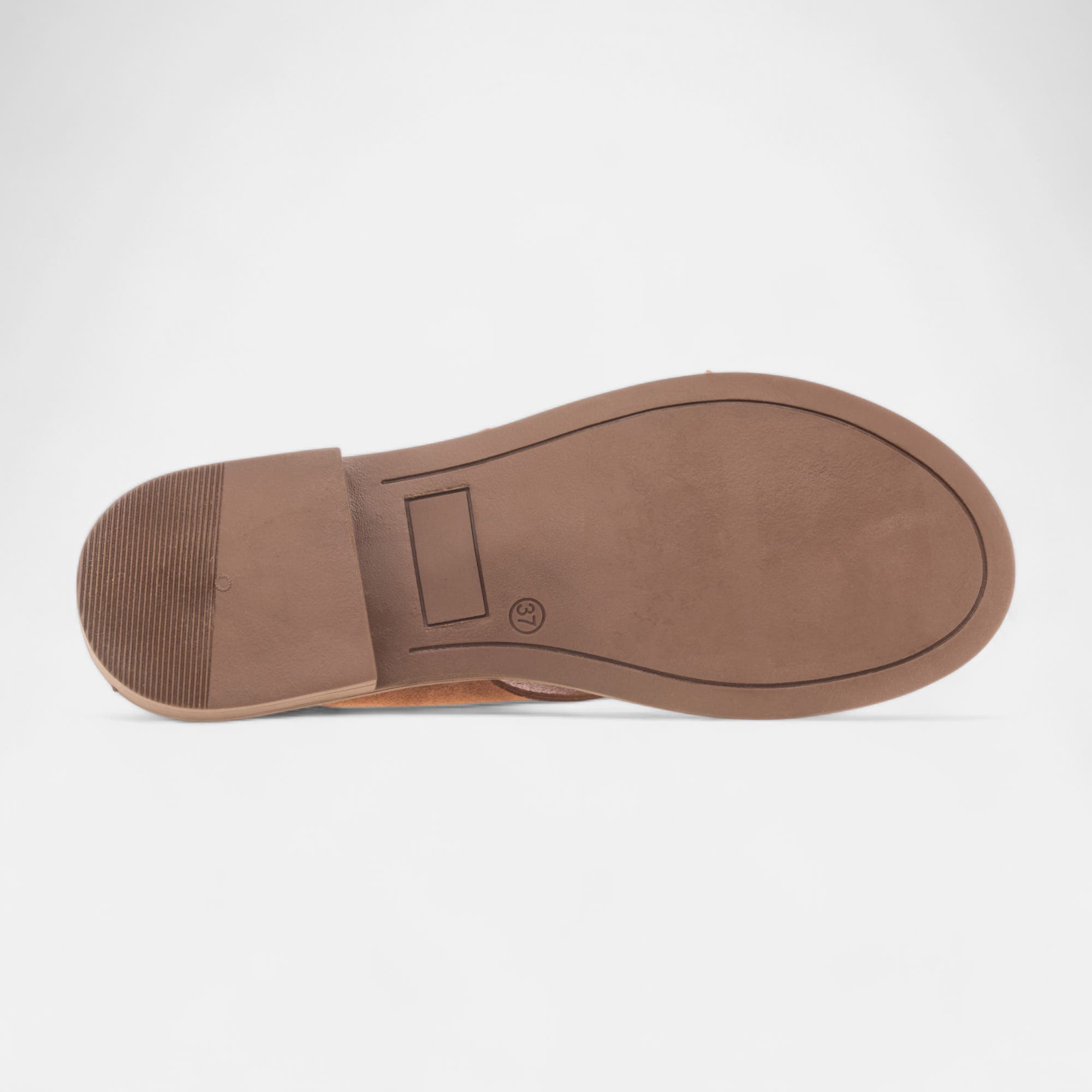 Nu-pieds Femme en cuir camel