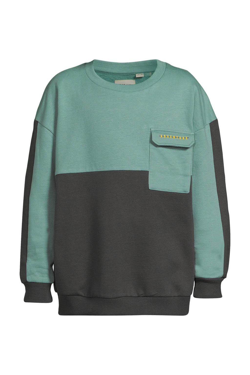 No Way Monday sweater petrol/donkergrijs
