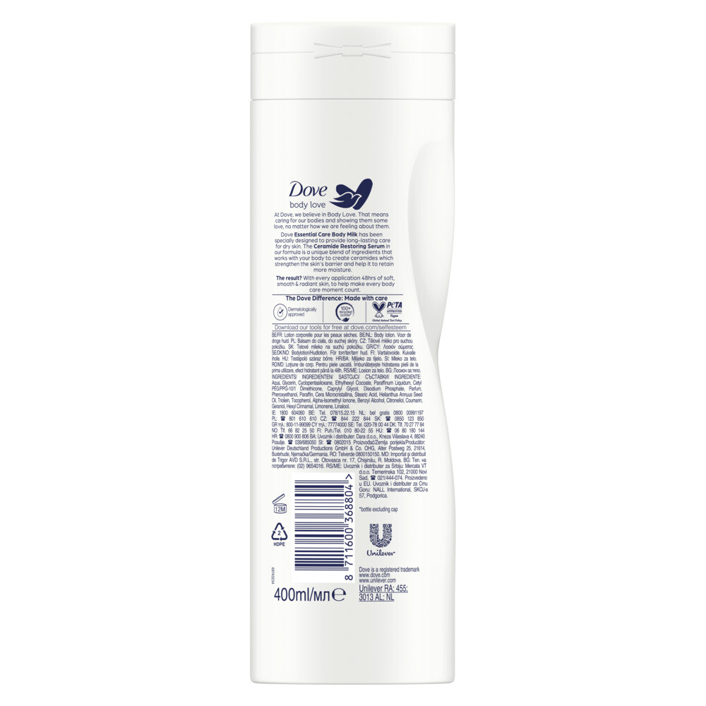 6x Dove Bodylotion Love Essential Care400 ml