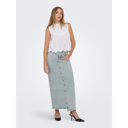 ONLY Khloe Denimnederdel, Light Blue Denim, M
