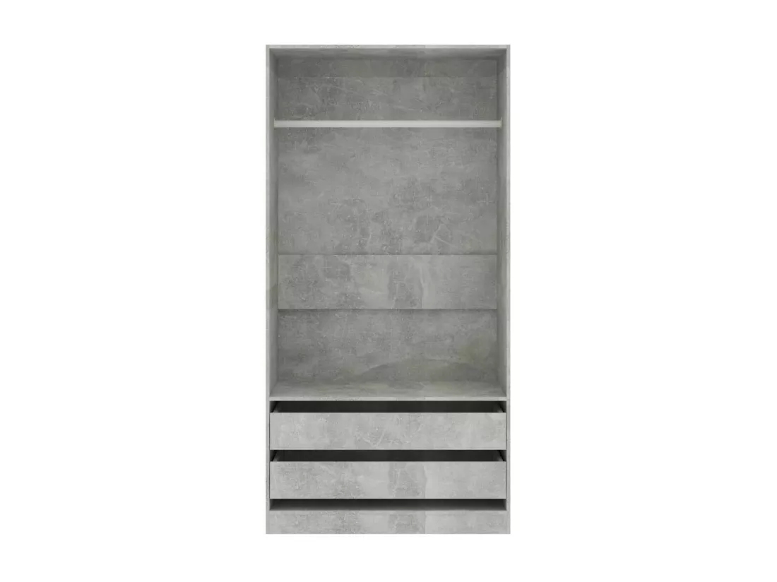 Garde-robe Gris béton 100x50x200