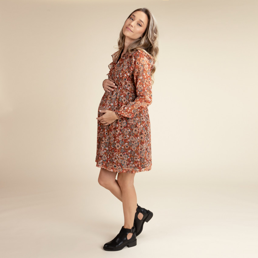 Robe de grossesse et d'allaitement imprimé floral
