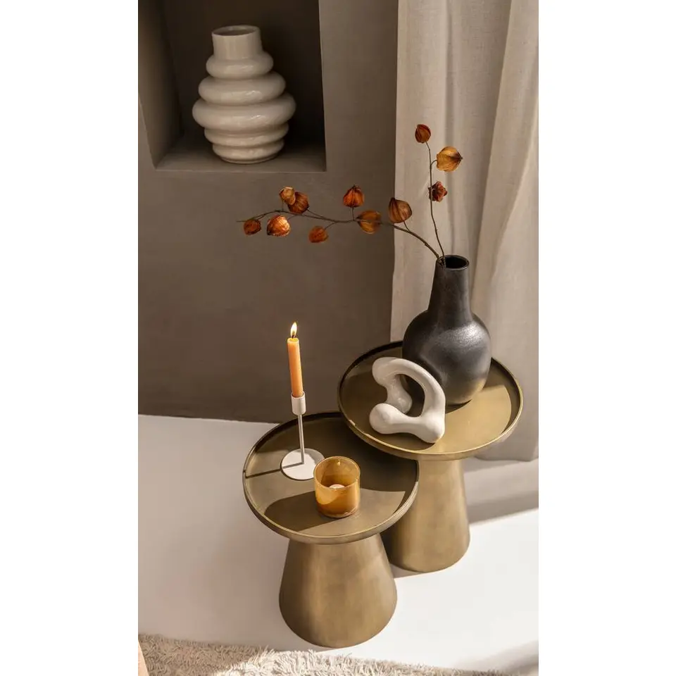 Bijzettafel Axel - goudkleurig metaal - 45x40x40 cm