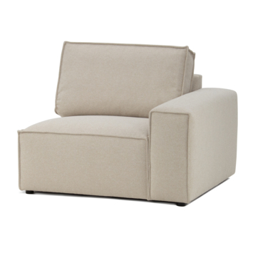 KARWEI modulaire bank James eindstuk hoek kort rechts grof geweven beige polyester