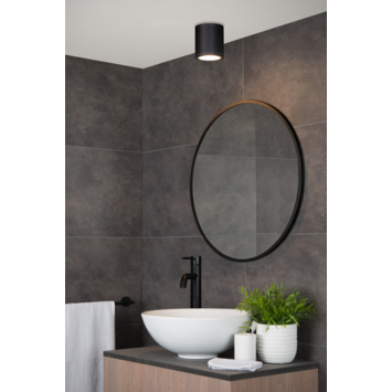 Lucide badkamer spot Aven IP65 zwart rond