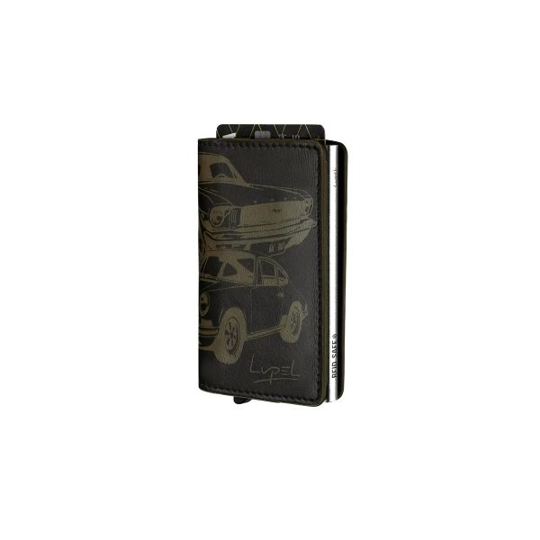 Lupel Porta-cartões em Pele e Alumínio Anti-RFID L678CA Castanho