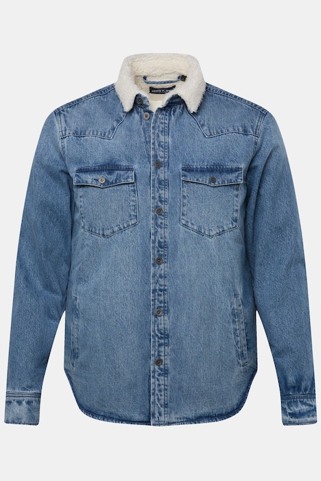 John F. Gee Denimjacke, gefüttert, langarm, Kent Kragen, Pattentaschen, bis Gr. 8XL