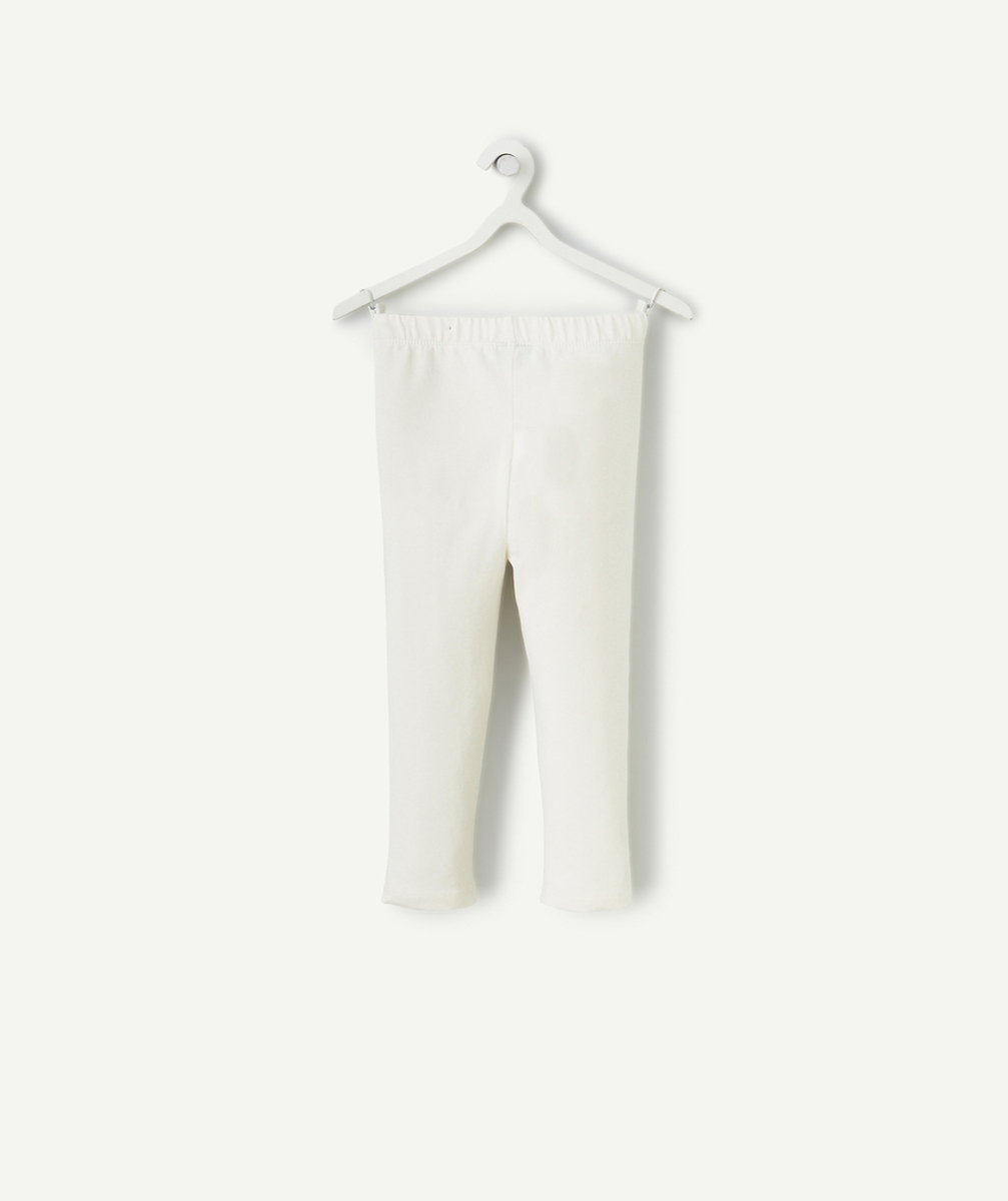legging fille en coton bio blanc