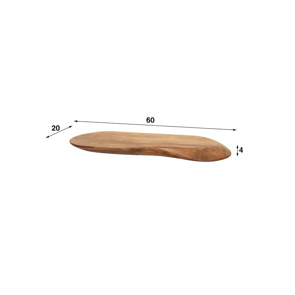Hoyz Collection - Wandplank 60cm Organic - Massief Acacia Naturel