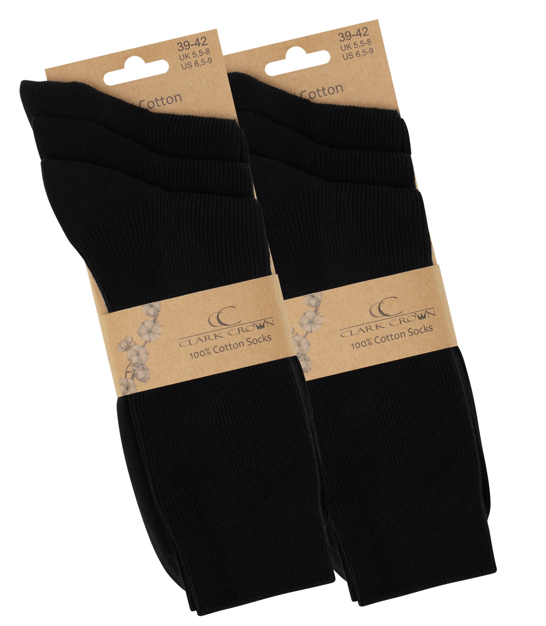 Clark Crown® 6 Paar 100% Baumwoll-Socken