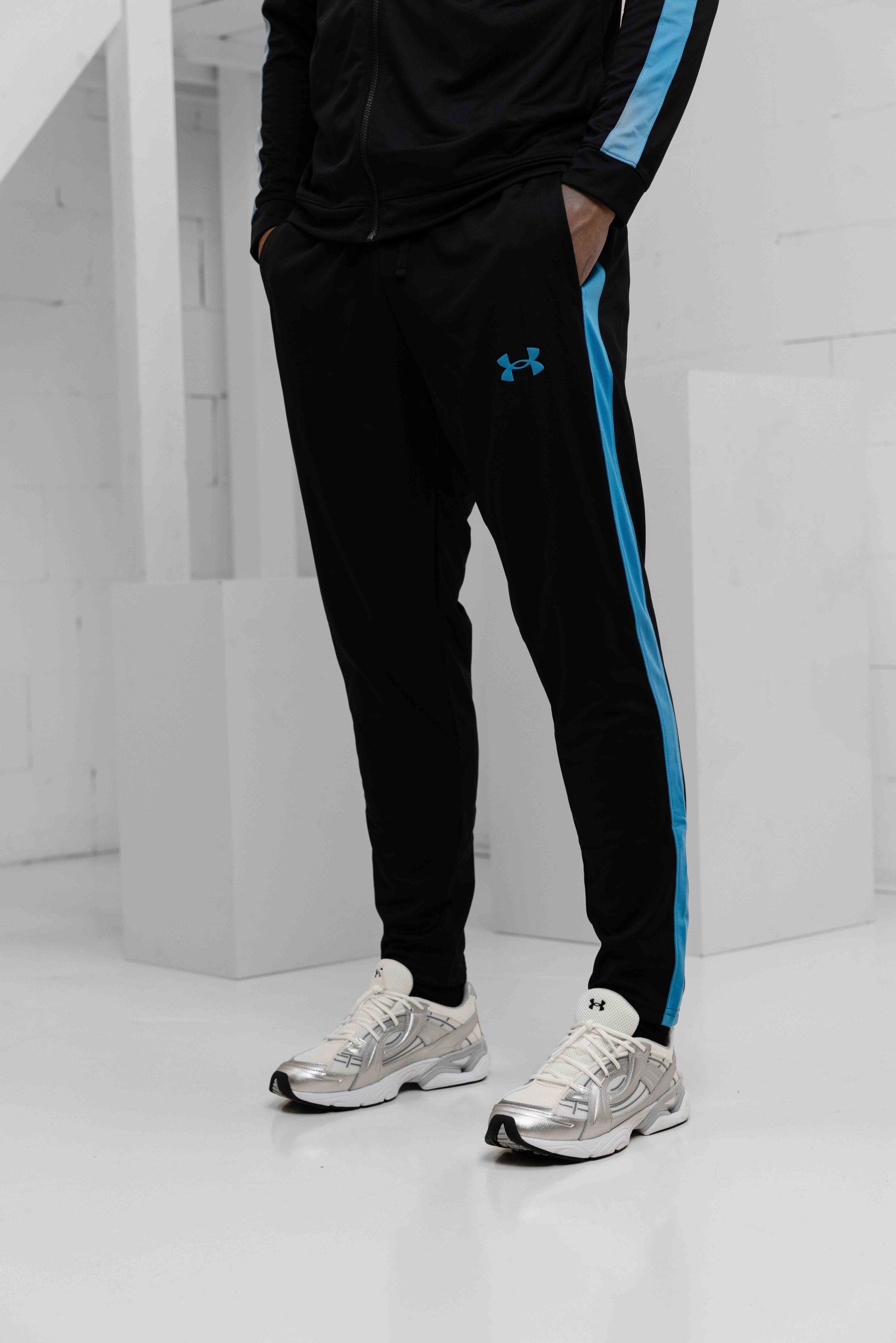 Under Armour Rival Knit Trainingspak Heren Zwart/Blauw